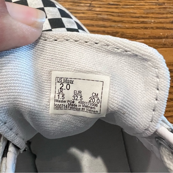Checkerboard Rainbow Lace-up Vans Missy Size 2 - Picture 5 of 6